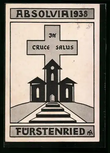 Künstler-AK München-Fürstenried, Absolvia 1938, Kreuz