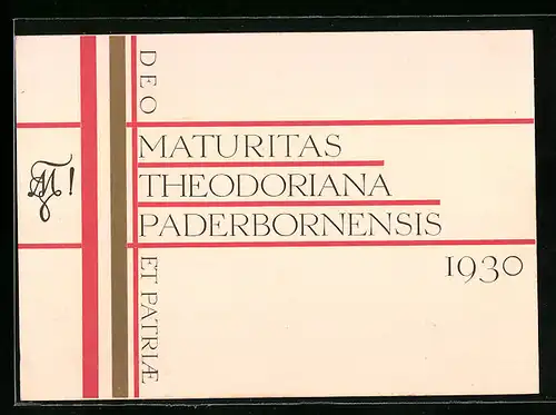 Künstler-AK Paderborn, Maturitas Theodoriana 1930