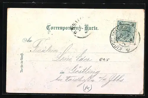 Lithographie Klosterneuburg, Stiftskeller, Veranda mit Saal, Ortsansicht