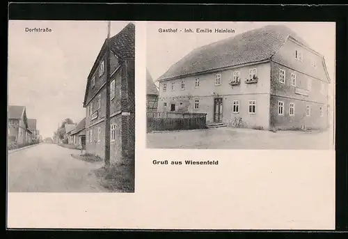 AK Wiesenfeld, Gasthof E. Heinlein und Dorfstrasse