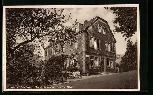 AK Schönau b. Gemünden-Main, Pension März