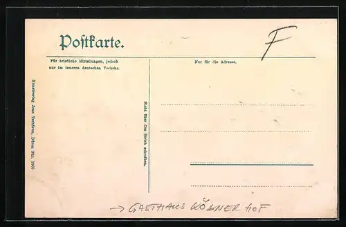 AK Heimbach /Eifel, Hotel Kölner Hof von Johann Koerfgen