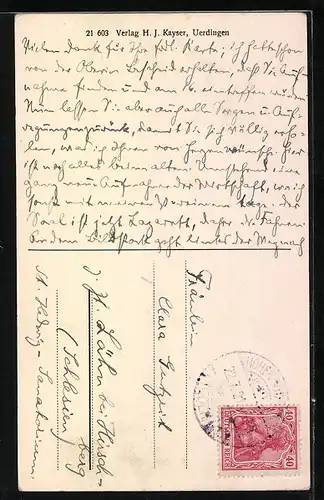 AK Hohenbudberg, Kirche, Strassenpartie