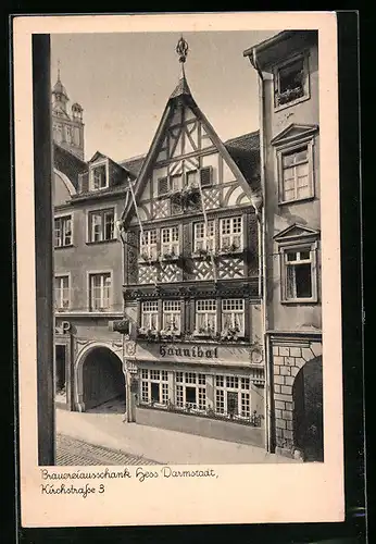 AK Darmstadt, Gasthaus Hannibal, Kirchstrasse 3