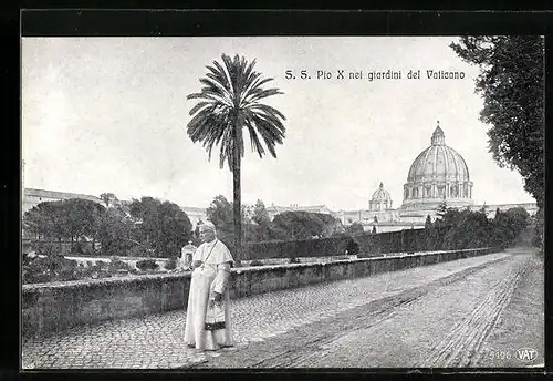 AK Rom, Papst Pius X. in den Vatikanischen Gärten