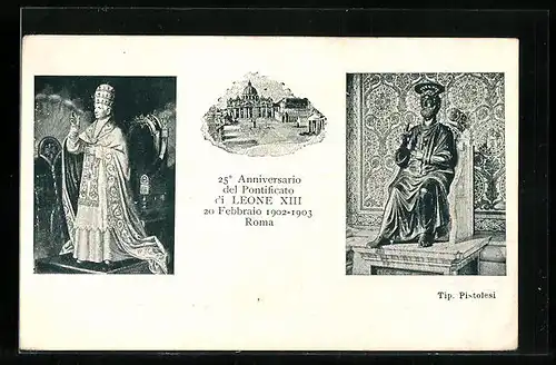 AK Roma, 25e Anniversario del Pontificato di Papst Leo XIII. 1902-1903, Kirche