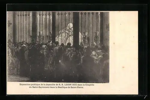 Künstler-AK Saint-Pierre, Exposition publique de la depouille de Papst Leo XIII. dans la Chapelle du Saint-Sacrement...