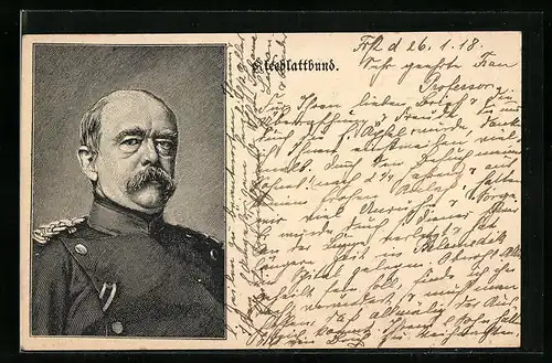 AK Portrait Fürst Otto von Bismarck in Uniform