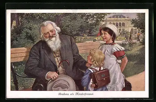 AK Johannes Brahms als Kinderfreund