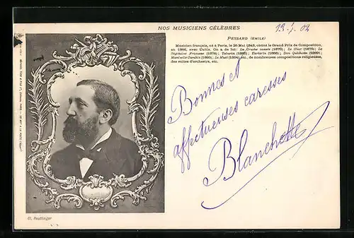 AK Portrait Emile Pessard, Geb. 1843, Musiker