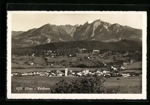 AK Flims-Waldhaus, Ortsansicht mit Umland