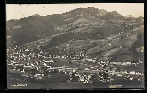 AK Wattwil, Ortsansicht mit Umland