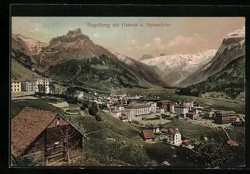 AK Engelberg, Ortsansicht mit Hahnen u. Spannörter