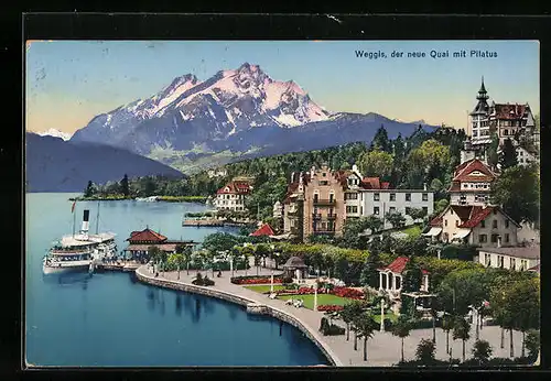 AK Weggis, Der neue Quai mit Pilatus