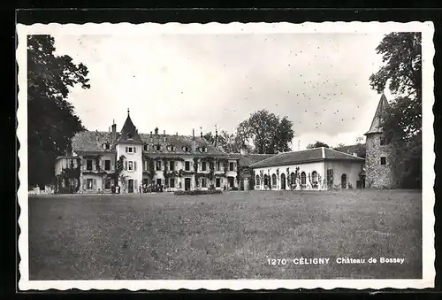 AK Céligny, Château de Bossey, Blick vom Rasen