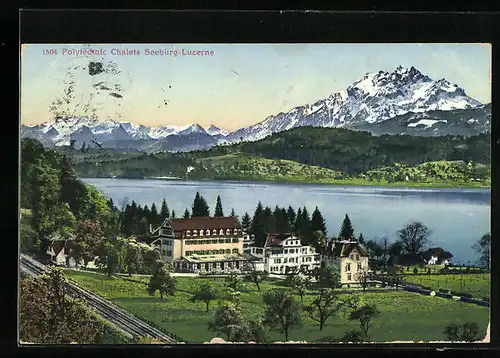 AK Luzern, Ansicht des Polytechnischen Chalets Seeburg