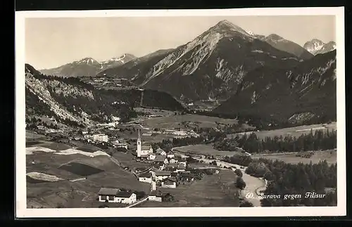 AK Surava, Ortsansicht gegen Filisur
