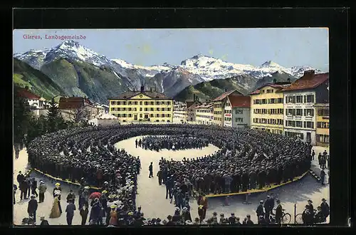 AK Glarus, Landsgemeinde, von oben gesehen