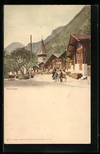 AK Meiringen, Ortspartie mit Anwohnern