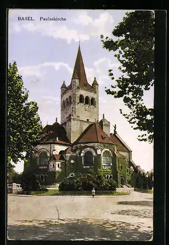 AK Basel, Blick auf die Pauluskirche