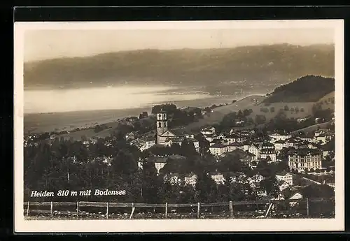 AK Heiden, Ortsansicht mit Bodensee