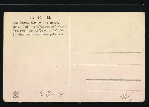 AK Erinnerung an dem 11.12.1913 am Postamt 14, Soldaten in Uniform mit Pickelhaube, Fahrrad