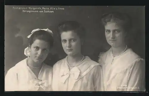 AK Prinzessin Margarete, Maria, Alix und Anna, Herzoginnen von Sachsen