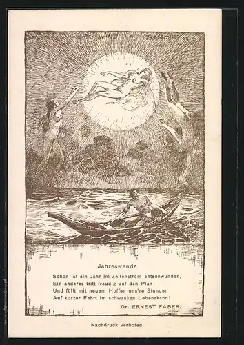 AK Vers zur Jahreswende von Dr. Ernest Faber