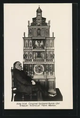 AK Goslarer Kunstuhr, Bildhauer Herm. Wecken