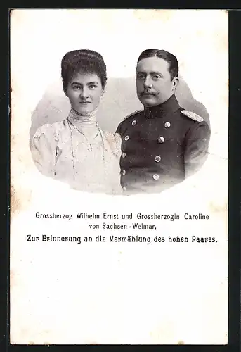 AK Grossherzog Wilhelm Ernst und Grossherzogin Caroline von Sachsen-Weimar