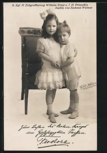 AK S. Kgl. H. Erbgrossherzog Wilhelm Ernst und I.H. Prinzessin Sophie von Sachsen-Weimar-Eisenach