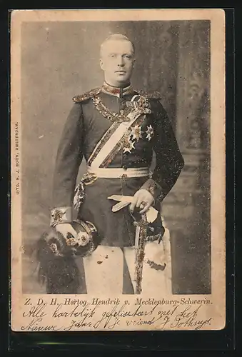 AK Z. D. H. Hertog Hendrik v. Mecklenburg-Schwerin in Uniform
