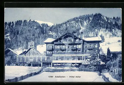 AK Adelboden, Hotel Adler im Schnee