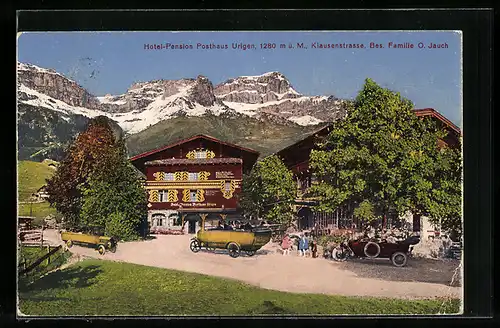 AK Urigen /Klausenstrasse, Hotel-Posthaus Urigen von Familie O. Jauch