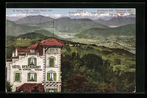 AK Lugano, Hotel-Restaurant San Salvatore e vista sulle Alpi