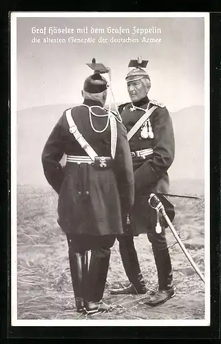 AK Graf Häseler und Graf Zeppelin in Ulanenuniform