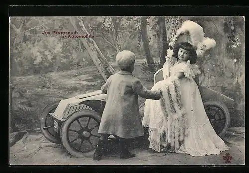 AK Une Promenade en Automobile