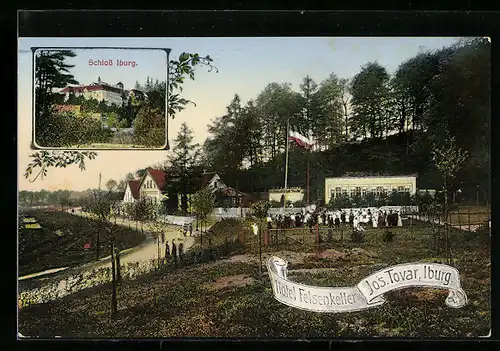 AK Bad Iburg, Schloss, Hotel Felsenkeller, Jos. Tovar