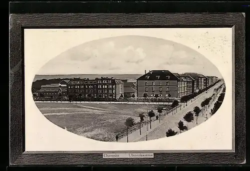 AK Chemnitz, Ulanenkaserne aus der Vogelschau