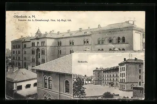 AK Offenbach a.M., Kaserne des 5. Grossherzogl. Hess. Inf.-Regt. 168