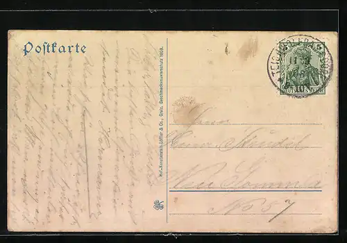 AK Teichwolframsdorf b. Werdau, Gasthof zum grünen Tal, Kriegerdenkmal, Teilansicht