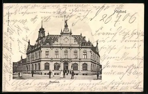 AK Herford, Strasse am Postamt