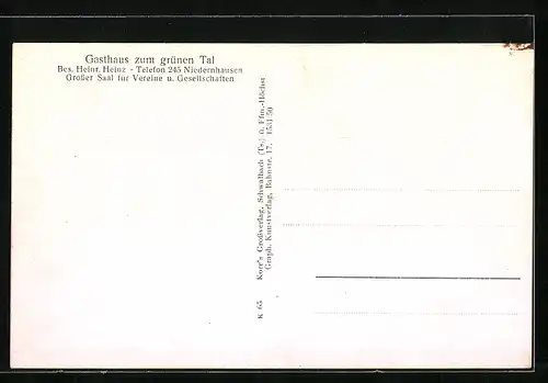 AK Niederjosbach, Gasthaus Zum grünen Tal
