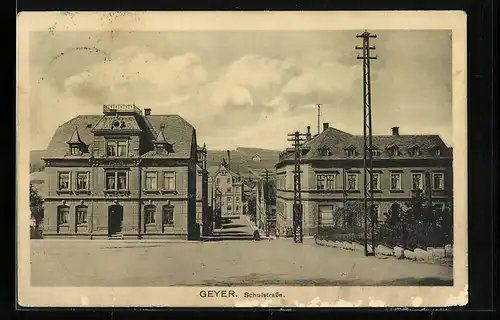 AK Geyer, Wohnhäuser in der Schulstrasse