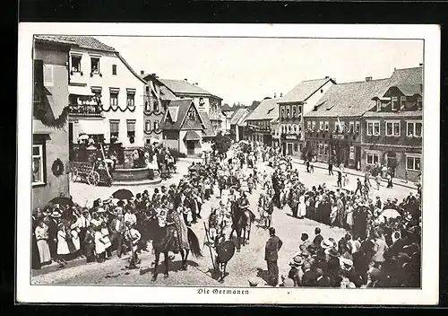 AK Hildburghausen, historischer Festzug, Die Germanen