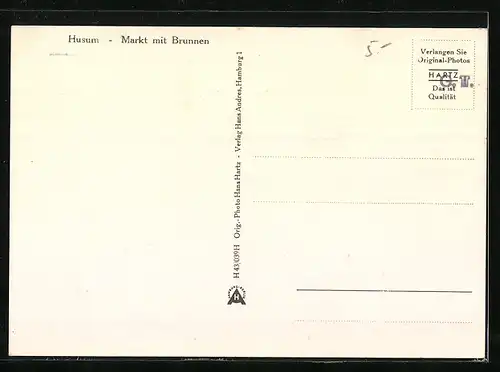AK Husum, Markt mit Brunnen