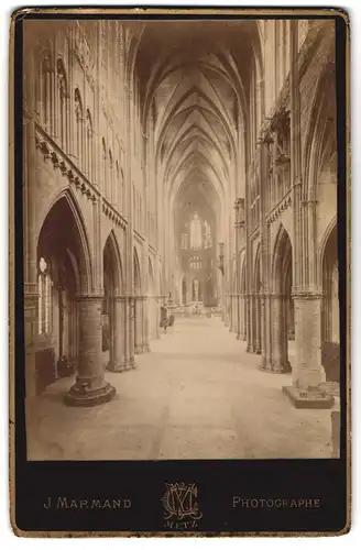 Fotografie J. Marmand, Metz, Ansicht Metz, Innenansicht der Kathedrale von Metz