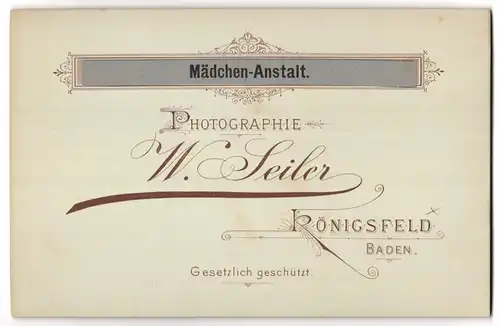 Fotografie W. Seiler, Königsfeld / Baden, Ansicht Königsfeld / Baden, Blick nach der Mädchen-Anstalt