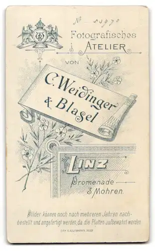 Fotografie C. Weidinger & Blasel, Linz, Promenade 3 Mohren, Bürgerliche Dame mit Kragenbrosche