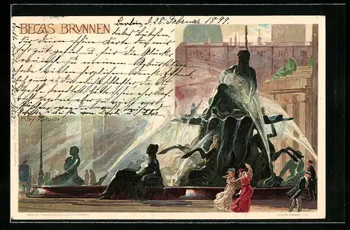 Lithographie Berlin, Begas-Brunnen